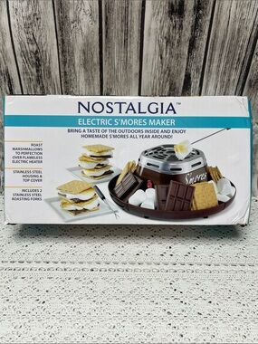 Nostalgia S'mores Maker - Brown and Silver Indoor Roaster